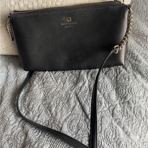 Kate Spade Black Crossbody Bag with Chain and Leather Strap